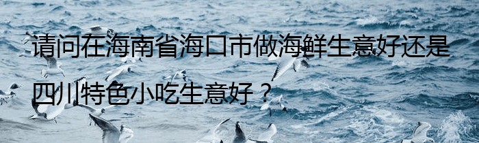 请问在海南省海口市做海鲜生意好还是四川特色小吃生意好？