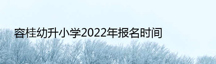 容桂幼升小学2022年报名时间