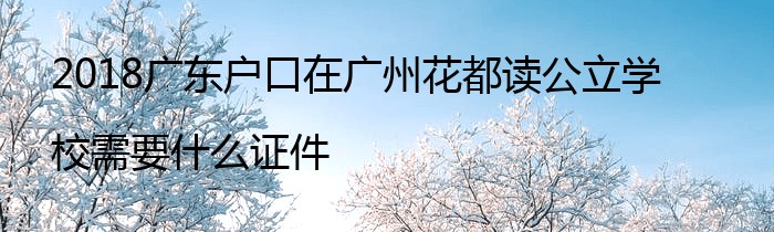 2018广东户口在广州花都读公立学校需要什么证件