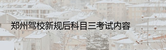 郑州驾校新规后科目三考试内容
