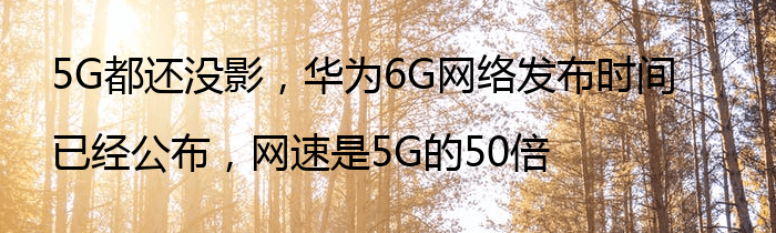 5G都还没影，华为6G网络发布时间已经公布，网速是5G的50倍