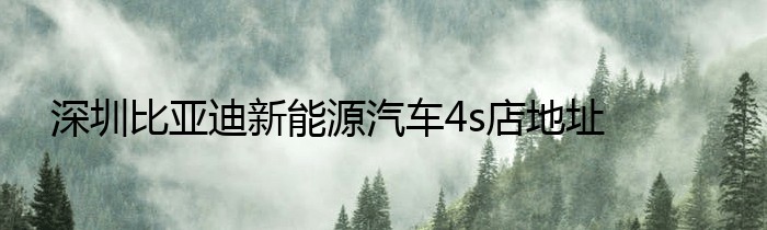 深圳比亚迪新能源汽车4s店地址