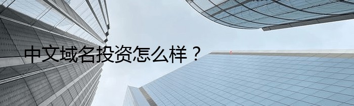 中文域名投资怎么样？
