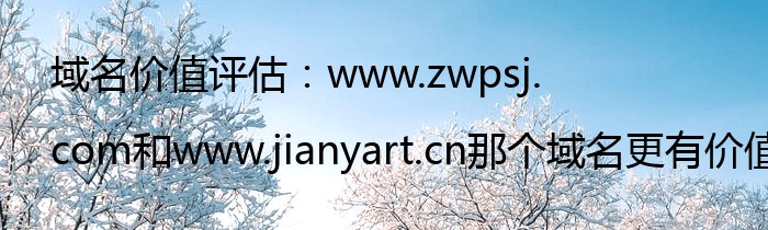域名价值评估：www.zwpsj.com和www.jianyart.cn那个域名更有价值？