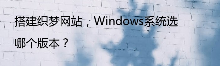 搭建织梦网站，Windows系统选哪个版本？