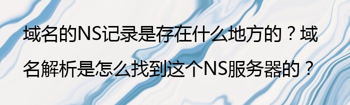 域名的NS记录是存在什么地方的？域名解析是怎么找到这个NS服务器的？