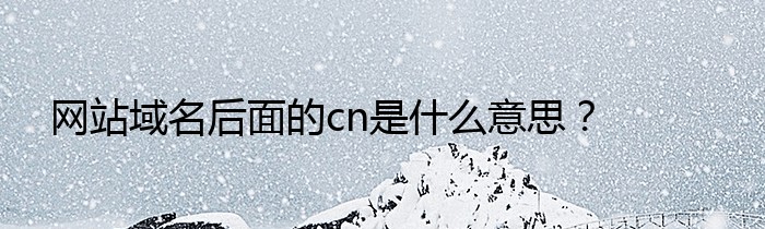 网站域名后面的cn是什么意思？