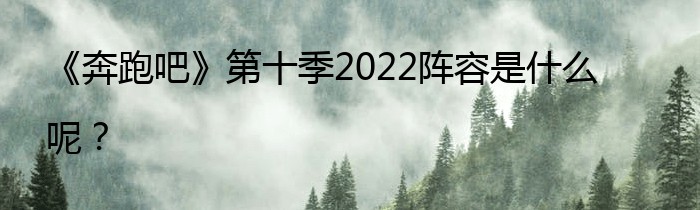 《奔跑吧》第十季2022阵容是什么呢？
