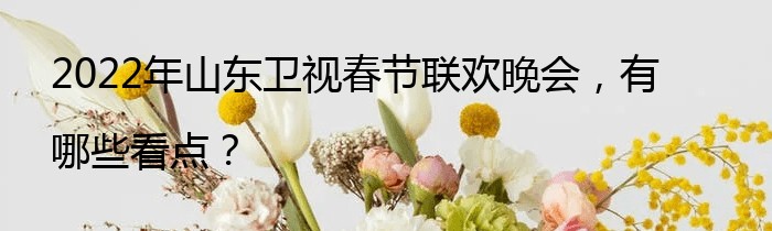 2022年山东卫视春节联欢晚会，有哪些看点？
