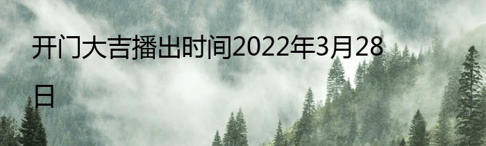 开门大吉播出时间2022年3月28日